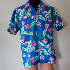 80s Hawaiian shirt resort wear large
